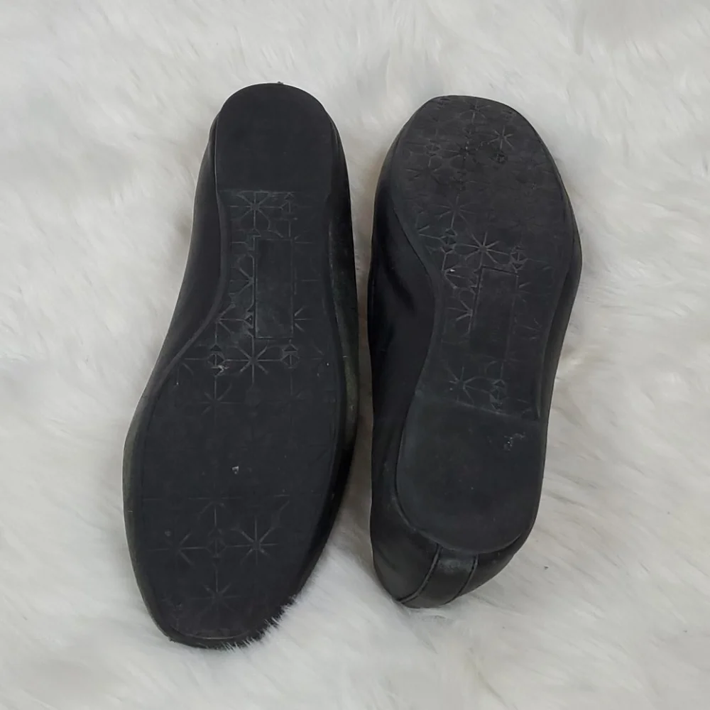 Kate Spade black leather upper shoes flat size women 6.5